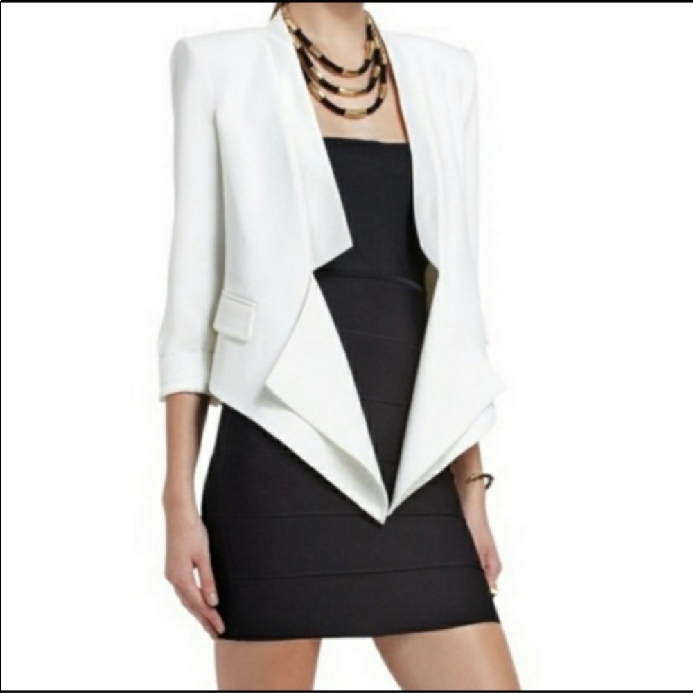COPY - BCBGMAXAZRIA max azria Candice off white blazer cropped